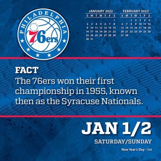 フィラデルフィアセブンティシクサーズ 2022 ボックス カレンダー イメージ3