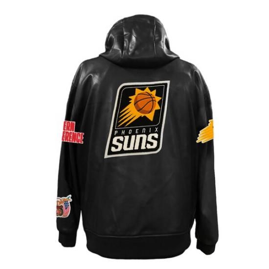 フェニックスサンズ Jeff Hamilトゥーn Vegan レザー フル-ジップ パーカー - ブ イメージ3