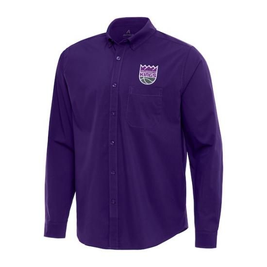 サクラメントキングス アンティグア Flight ウーブン トライブレンド ロングスリーブ ボタン- イメージ1