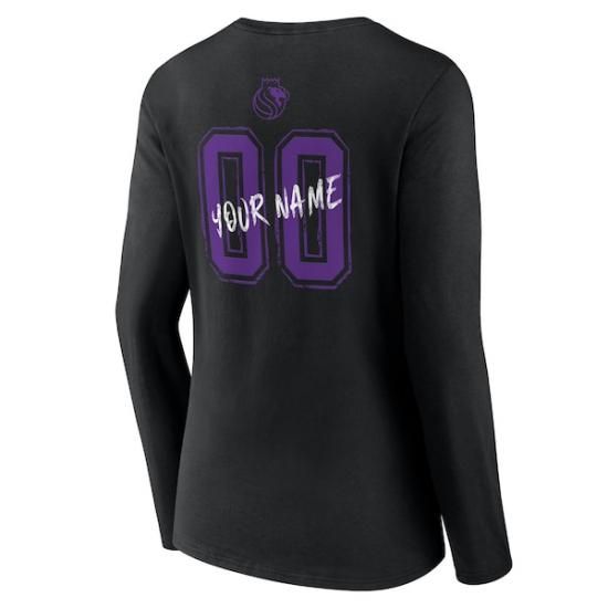 サクラメントキングス レディース Hustle カスタム ロングスリーブ Vネック Tシャツ - ブ イメージ3