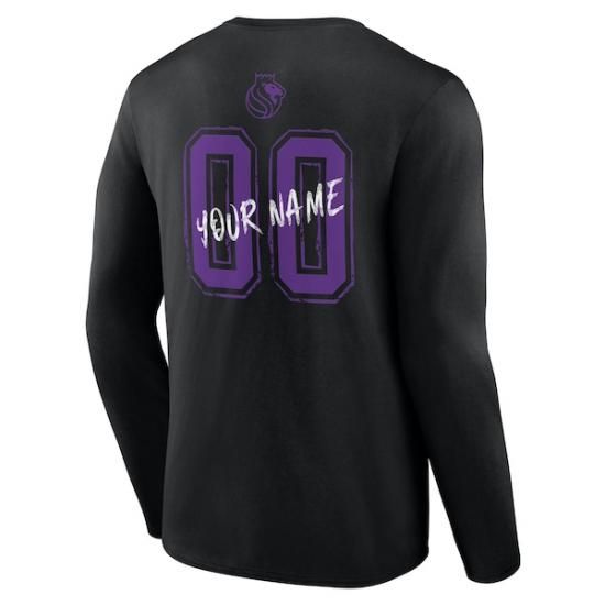サクラメントキングス Hustle カスタム ロングスリーブ Tシャツ - ブラック イメージ3