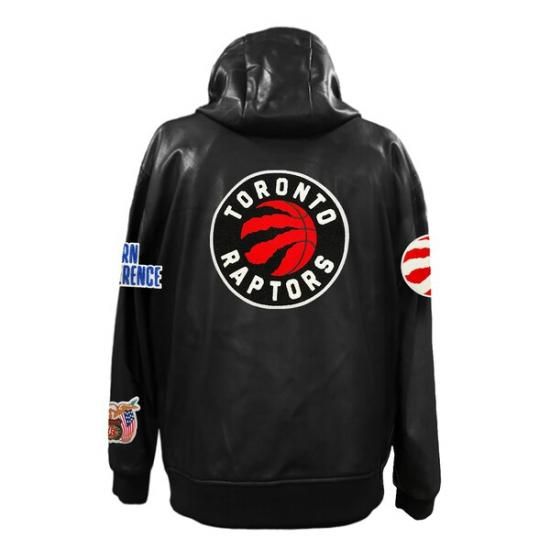 トロントラプターズ Jeff Hamilトゥーn Vegan レザー フル-ジップ パーカー - ブ イメージ3