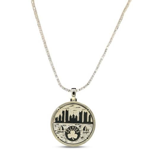 ボストンセルティックス GLD 18K イエロー ゴールド ロゴ ペンダント & 20