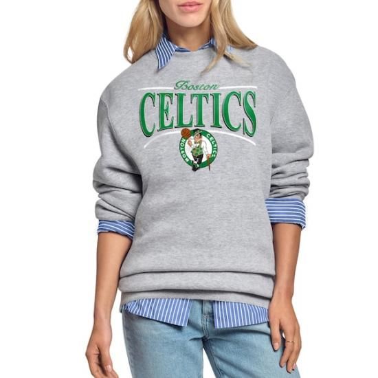 ボストンセルティックス スターター レディース アーチ ストライプ フリース クルーneck スウェ イメージ1