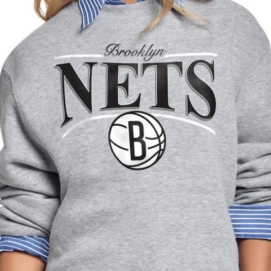 ブルックリンネッツ スターター レディース アーチ ストライプ フリース クルーneck スウェット イメージ3