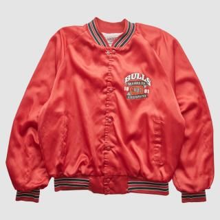 シカゴブルズ ロッカー ライン 1991 フル Snap ジャケット - レッド - M バイ ファ サムネイル