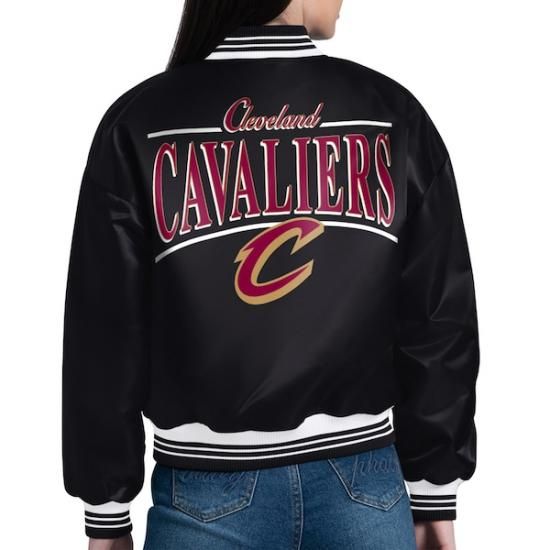 クリーブランドキャバリアーズ スターター レディース アーチ ストライプ フル-Snap サテン ヴ イメージ2