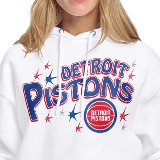 デトロイトピストンズ スターター レディース ファイヤーworks フリース パーカー - ホワイト イメージ3