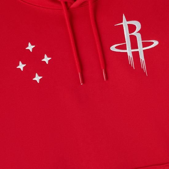 ヒューストンロケッツ OVO x NBA フリース パーカー - レッド イメージ3
