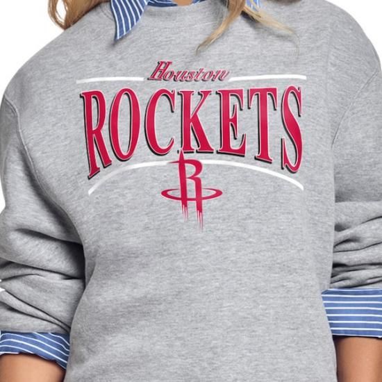 ヒューストンロケッツ スターター レディース アーチ ストライプ フリース クルーneck スウェッ イメージ3