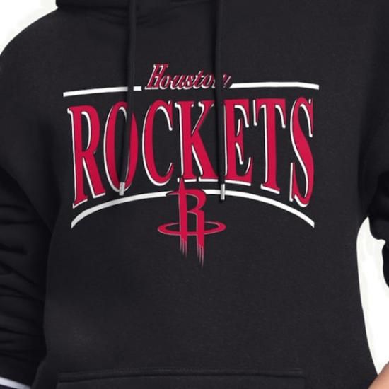 ヒューストンロケッツ スターター レディース アーチ ストライプ フリース パーカー - ブラック イメージ3
