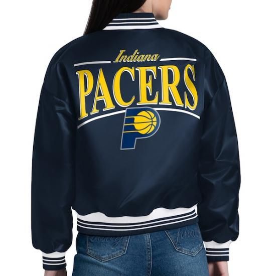 インディアナペイサーズ スターター レディース アーチ ストライプ フル-Snap サテン ヴィーシ イメージ2
