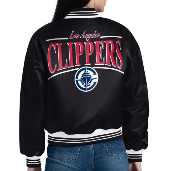 ロサンゼルスクリッパーズ スターター レディース アーチ ストライプ フル-Snap サテン ヴィー イメージ2