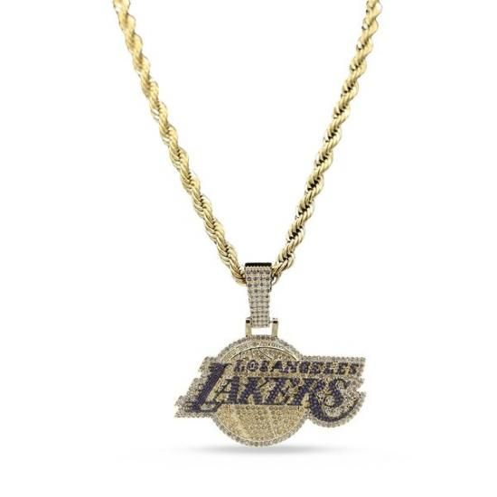 ロサンゼルス・レイカーズ GLD 18K イエロー ゴールド ロゴ ペンダント & 20
