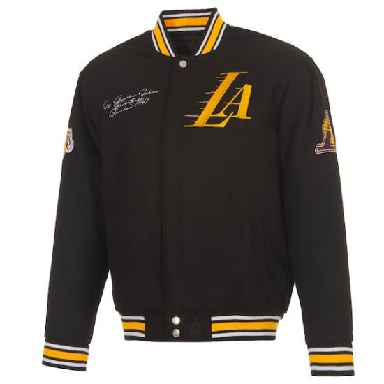 ロサンゼルス・レイカーズ JH デザイン リバーシブル ウール フル-Snap ジャケット - ブラ イメージ2