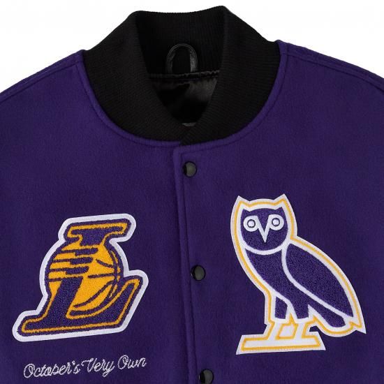 ロサンゼルス・レイカーズ OVO x NBA フル-Snap ヴィーシティ ジャケット - パープル イメージ3