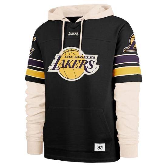 ロサンゼルス・レイカーズ '47 スプリット ゾーン コーナーバック デュオ パーカー - ブラック イメージ2