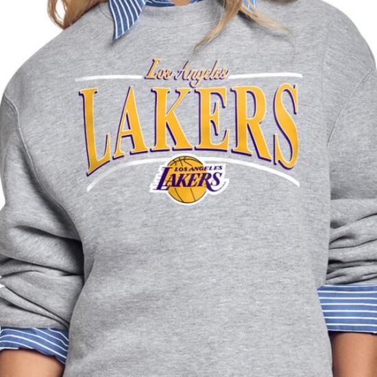 ロサンゼルス・レイカーズ スターター レディース アーチ ストライプ フリース クルーneck スウ イメージ3