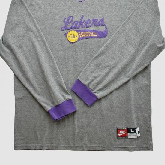 ロサンゼルス・レイカーズ Nike 2000s ロングスリーブ Tシャツ - ヘザー グレー - X イメージ3