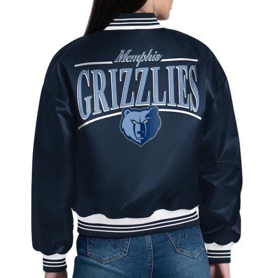 メンフィスグリズリーズ スターター レディース アーチ ストライプ フル-Snap サテン ヴィーシ イメージ2