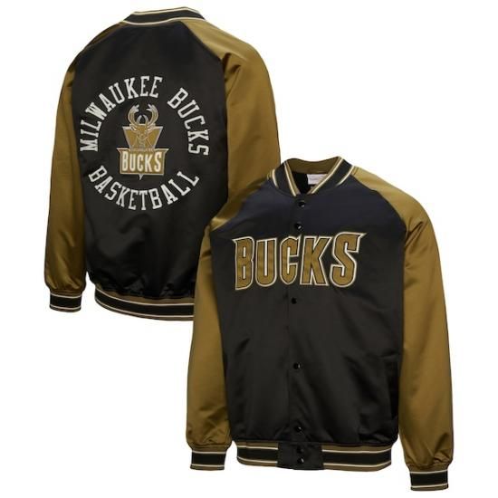 ミルウォーキーバックス ミッチェル&ネス クラッチ サテン ラグラン フル-Snap ジャケット - イメージ1