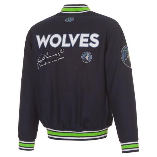 ミネソタティンバーウルブズ JH デザイン リバーシブル ウール フル-Snap ジャケット - ネ イメージ4