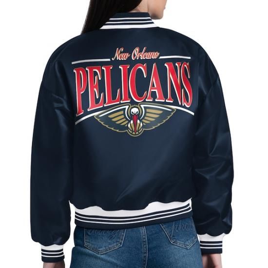 ニューオーリンズペリカンズ スターター レディース アーチ ストライプ フル-Snap サテン ヴィ イメージ2