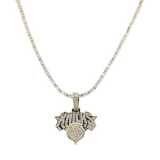 ニューヨークニックス GLD 18K イエロー ゴールド ロゴ ペンダント & 20