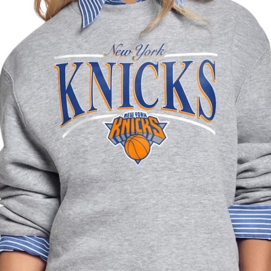 ニューヨークニックス スターター レディース アーチ ストライプ フリース クルーneck スウェッ イメージ3