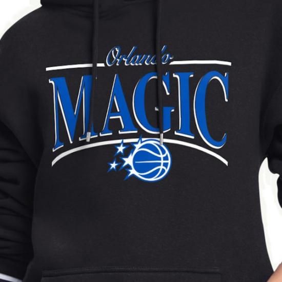 オーランドマジック スターター レディース アーチ ストライプ フリース パーカー - ブラック イメージ3