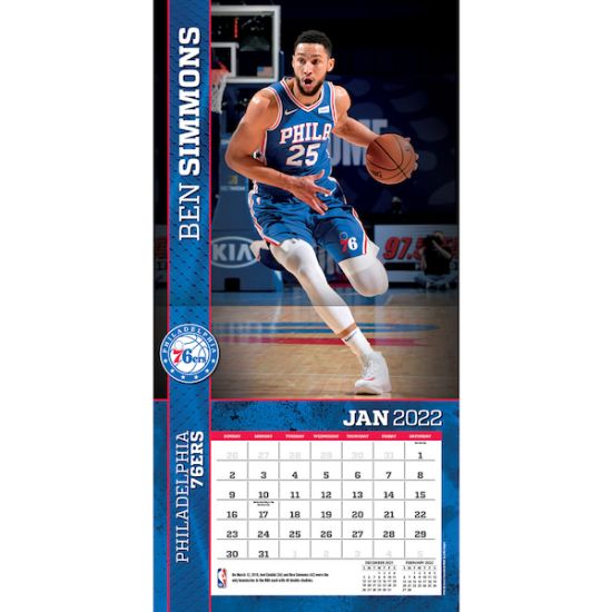 ベン・シモンズ フィラデルフィアセブンティシクサーズ 2022 プレーヤー ウォール カレンダー イメージ2