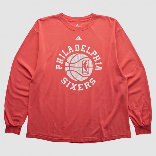 フィラデルフィアセブンティシクサーズ Adidas 2000s ロングスリーブ Tシャツ - レッド イメージ1