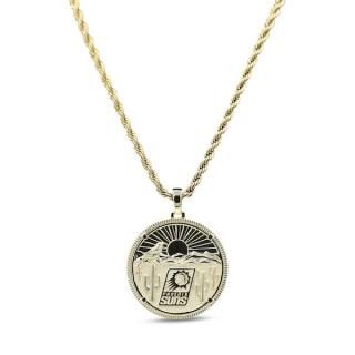 フェニックスサンズ GLD 18K イエロー ゴールド ロゴ ペンダント & 20