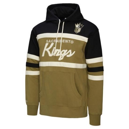 サクラメントキングス ミッチェル&ネス ダブル クラッチ ヘッド Coach パーカー - Oliv イメージ2