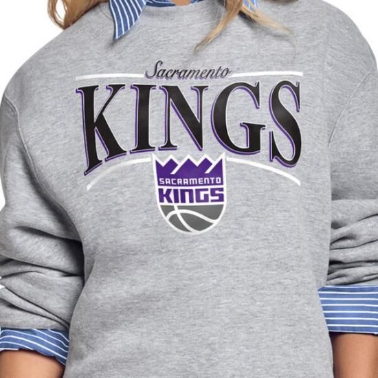 サクラメントキングス スターター レディース アーチ ストライプ フリース クルーneck スウェッ イメージ3