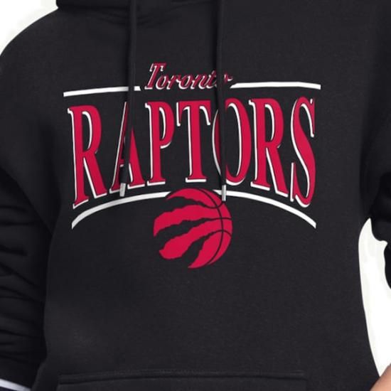 トロントラプターズ スターター レディース アーチ ストライプ フリース パーカー - ブラック イメージ3