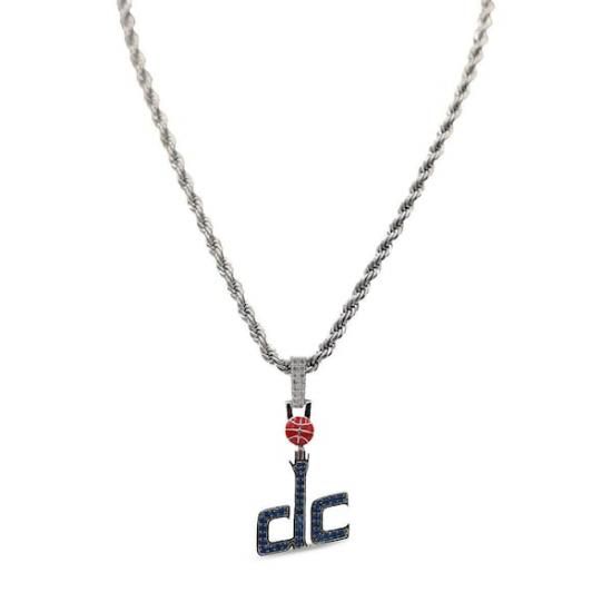 ワシントンウィザーズ GLD 14K ホワイト ゴールド ロゴ ペンダント & 20