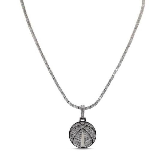 ワシントンウィザーズ GLD 14K ホワイト ゴールド ロゴ ペンダント & 20