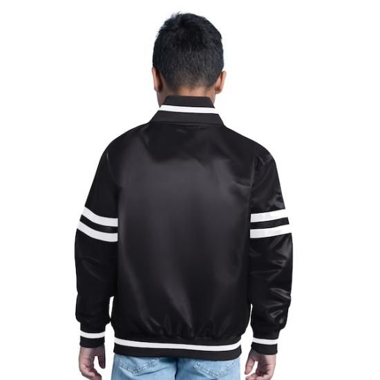 ワシントンウィザーズ スターター ユース サテン フル-Snap ヴィーシティ ジャケット - ブラ イメージ2