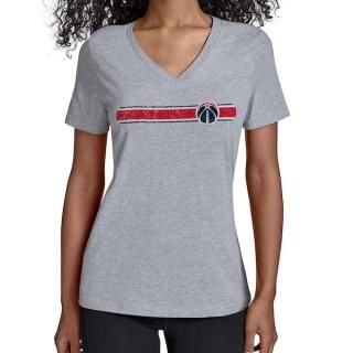 ワシントンウィザーズ スターター レディース チーム ストライプ Vネック Tシャツ - グレー サムネイル