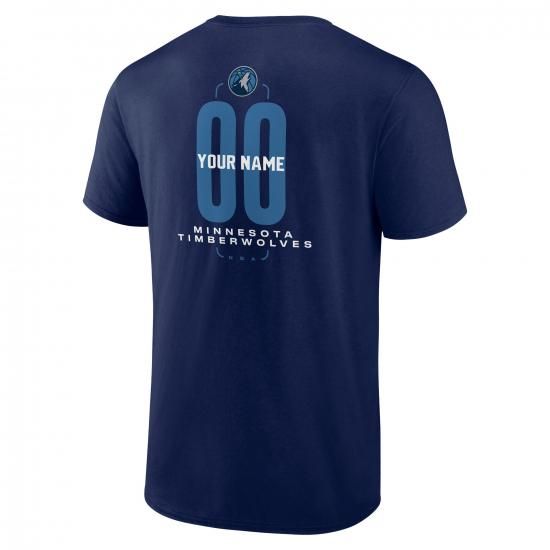 ミネソタティンバーウルブズ センターコート ネーム&ナンバー カスタム Tシャツ - ネイビー イメージ3