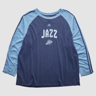 ユタジャズ Adidas 2010s ロングスリーブ Tシャツ - ネイビー - 2XL バイ ファ サムネイル