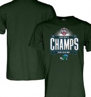 Tulane Green Wave Blue 84 Unisex 2025 The American Football Champions Locker Room T-Shirt - Green