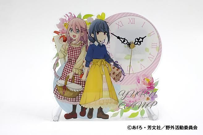 置き時計・壁掛け時計　初雪キャンプ アクリル置時計 「ゆるキャン△」 ゆるキャン△ 森ガール アクリル置時計 - しーぷらショップ