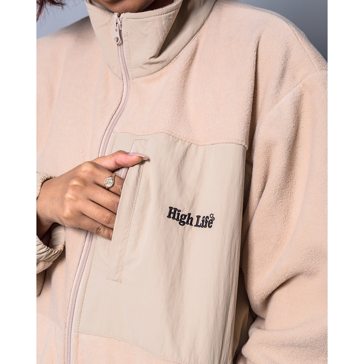 HighLife / Fleece ZipUp Jackets - Beige - - HighLife Online Store