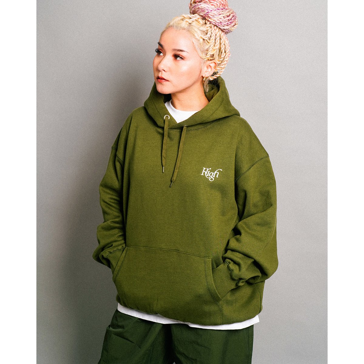 HighLife / High Emb Hoodie - Olive - - HighLife Online Store |  ハイライフ公式オンラインストア