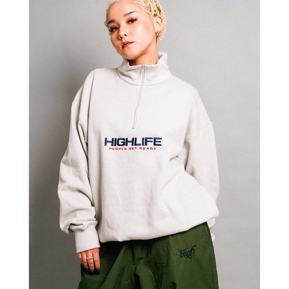 HighLife / P.G.R Half Zip - Silver - - HighLife Online Store |  ハイライフ公式オンラインストア