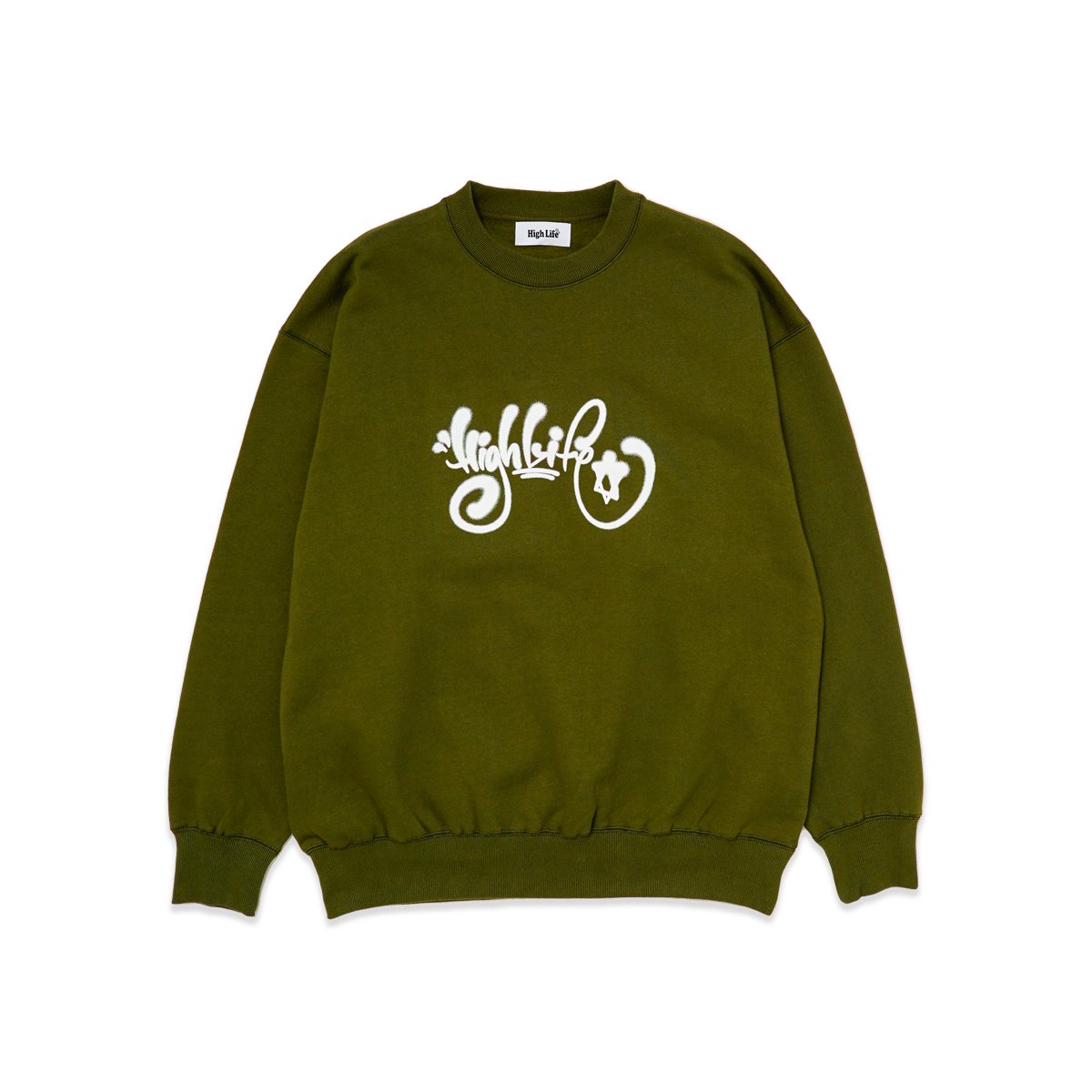 HighLife / Spray Crewneck - Olive - - HighLife Online Store | ハイ