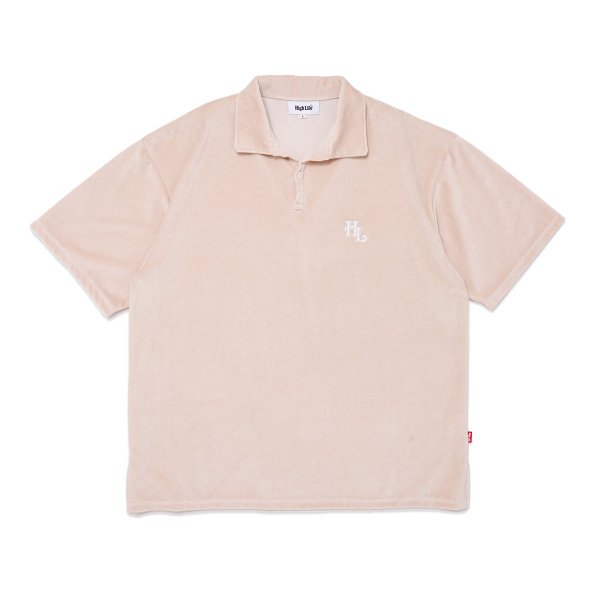 HighLife / Velour Wide Polo - Beige -