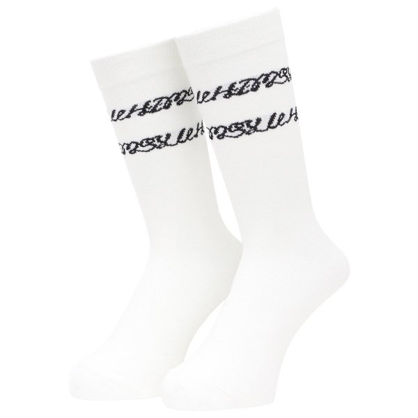 Whimsy / Tag Border Socks - White -